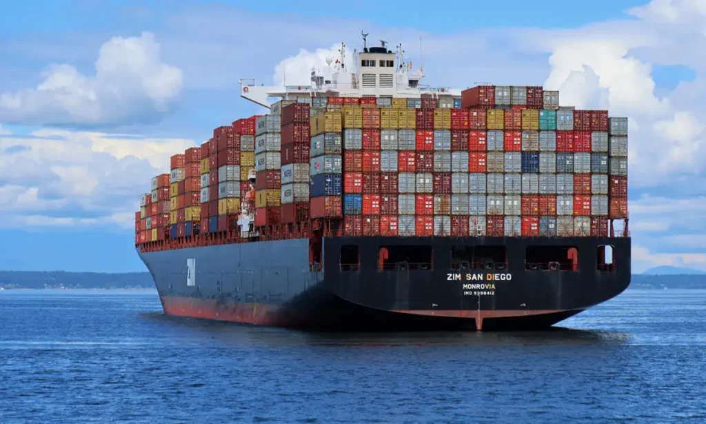 A container ship<br />