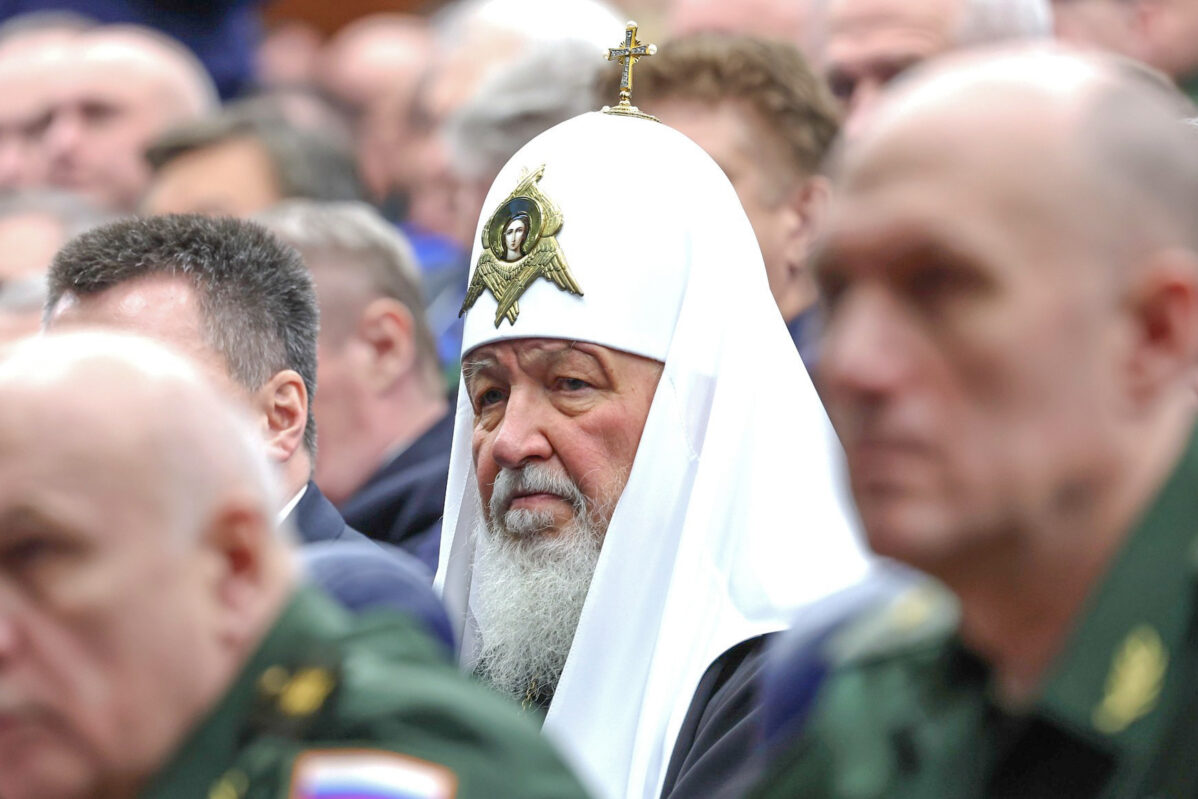 Патриарх Московский и всея Руси Кирилл на расширенном заседании коллегии Минобороны в Национальном центре управления обороной РФ