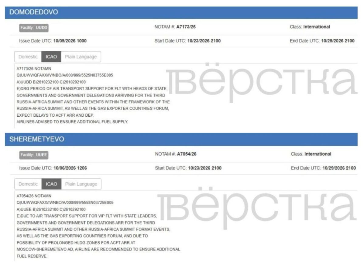 В аэропортах Москвы предупредили о новых задержках рейсов из-за делегаций, прилетающих на саммит «Россия — Африка»